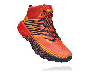 Hoka One One Speedgoat Mid GORE-TEX 2 Mens Trail Running Shoes Mandarin Red/Gold Fusion | AU-9028541